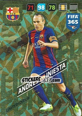 Cromo Andrés Iniesta - FIFA 365: 2017-2018. Adrenalyn XL - Panini