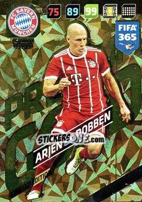 Sticker Arjen Robben - FIFA 365: 2017-2018. Adrenalyn XL n. LE-AR - Panini