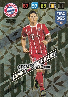 Sticker James Rodriguez - FIFA 365: 2017-2018. Adrenalyn XL n. LE-JR - Panini
