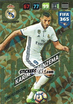 Sticker Karim Benzema - FIFA 365: 2017-2018. Adrenalyn XL n. LE-KB - Panini