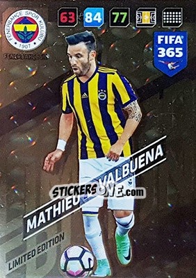 Sticker Mathieu Valbuena - FIFA 365: 2017-2018. Adrenalyn XL n. LE-MVA - Panini