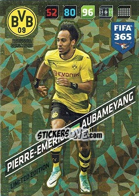 Sticker Pierre-Emerick Aubameyang - FIFA 365: 2017-2018. Adrenalyn XL n. LE-PEA - Panini