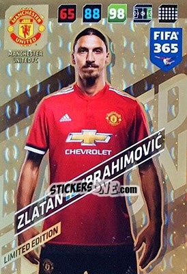 Sticker Zlatan Ibrahimovic - FIFA 365: 2017-2018. Adrenalyn XL n. LE-ZI - Panini
