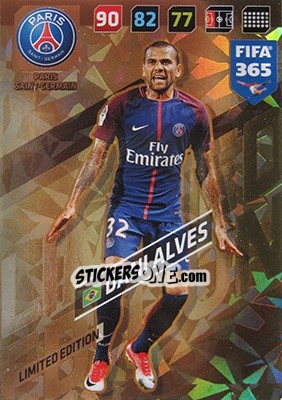 Cromo Dani Alves - FIFA 365: 2017-2018. Adrenalyn XL - Panini