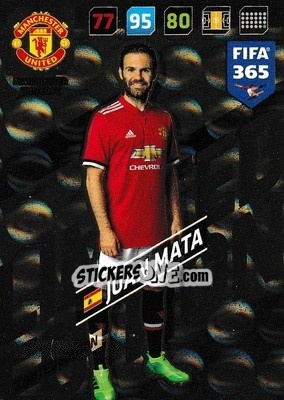 Sticker Juan Mata - FIFA 365: 2017-2018. Adrenalyn XL - Panini