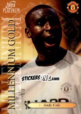 Sticker Andy Cole - Manchester United Millenium Gold - Futera