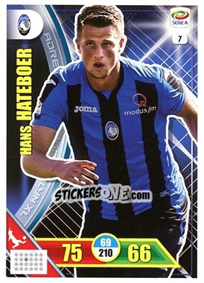 Sticker Hans Hateboer - Calciatori 2017-2018. Adrenalyn XL n. 7 - Panini