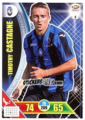 Sticker Timothy Castagne - Calciatori 2017-2018. Adrenalyn XL n. 8 - Panini