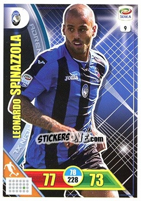 Sticker Leonardo Spinazzola - Calciatori 2017-2018. Adrenalyn XL n. 9 - Panini