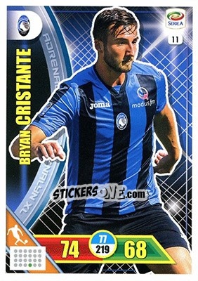 Sticker Bryan Cristante - Calciatori 2017-2018. Adrenalyn XL n. 11 - Panini