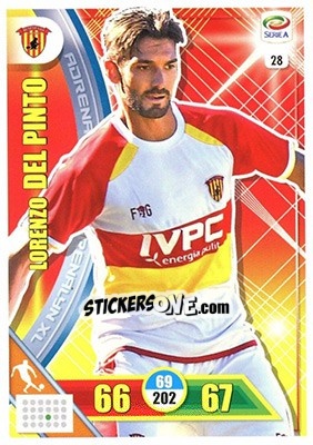 Sticker Lorenzo Del Pinto - Calciatori 2017-2018. Adrenalyn XL n. 28 - Panini