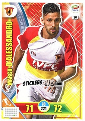 Sticker Marco D'Alessandro - Calciatori 2017-2018. Adrenalyn XL n. 30 - Panini