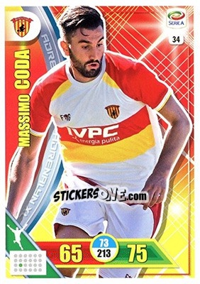 Sticker Massimo Coda - Calciatori 2017-2018. Adrenalyn XL n. 34 - Panini