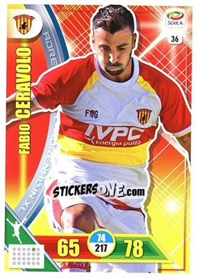 Sticker Fabio Ceravolo - Calciatori 2017-2018. Adrenalyn XL n. 36 - Panini