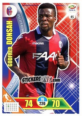 Sticker Godfred Donsah - Calciatori 2017-2018. Adrenalyn XL n. 45 - Panini