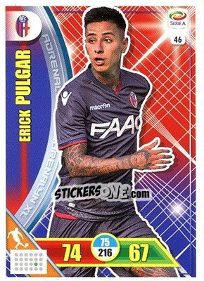Sticker Erick Pulgar - Calciatori 2017-2018. Adrenalyn XL n. 46 - Panini