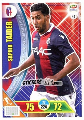 Sticker Saphir Taider - Calciatori 2017-2018. Adrenalyn XL n. 49 - Panini
