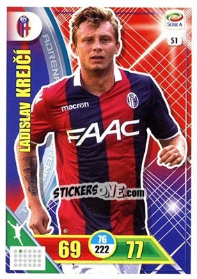 Sticker Ladislav Krejcí - Calciatori 2017-2018. Adrenalyn XL n. 51 - Panini