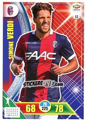 Sticker Simone Verdi - Calciatori 2017-2018. Adrenalyn XL - Panini