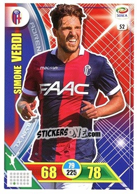 Sticker Simone Verdi - Calciatori 2017-2018. Adrenalyn XL n. 52 - Panini