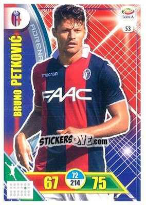 Sticker Bruno Petkovic - Calciatori 2017-2018. Adrenalyn XL n. 53 - Panini