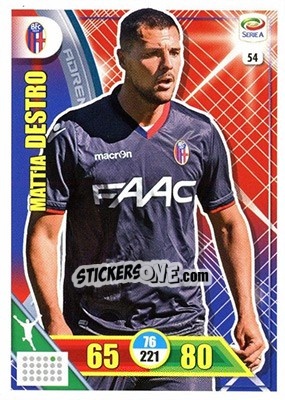 Sticker Mattia Destro - Calciatori 2017-2018. Adrenalyn XL n. 54 - Panini