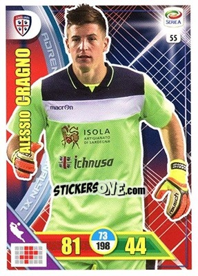Sticker Alessio Cragno - Calciatori 2017-2018. Adrenalyn XL n. 55 - Panini