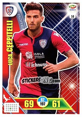 Sticker Luca Ceppitelli - Calciatori 2017-2018. Adrenalyn XL n. 58 - Panini