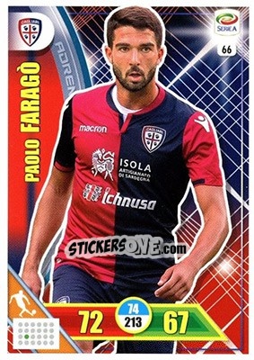 Sticker Paolo Faragò - Calciatori 2017-2018. Adrenalyn XL n. 66 - Panini