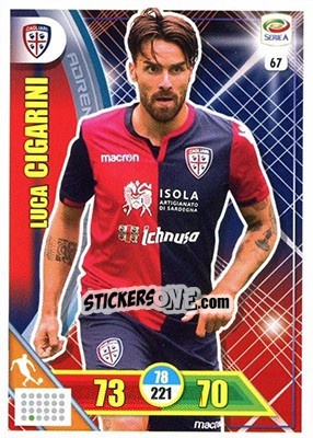 Sticker Luca Cigarini - Calciatori 2017-2018. Adrenalyn XL n. 67 - Panini