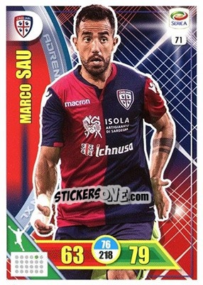 Sticker Marco Sau - Calciatori 2017-2018. Adrenalyn XL n. 71 - Panini