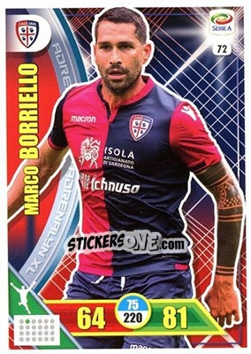 Sticker Marco Borriello - Calciatori 2017-2018. Adrenalyn XL n. 72 - Panini