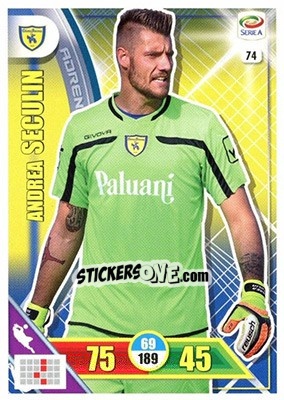 Sticker Andrea Seculin - Calciatori 2017-2018. Adrenalyn XL n. 74 - Panini
