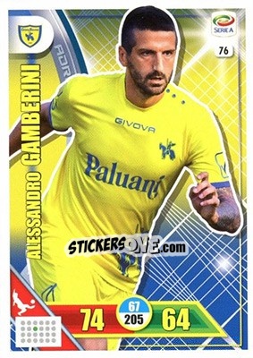 Sticker Alessandro Gamberini - Calciatori 2017-2018. Adrenalyn XL n. 76 - Panini