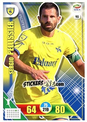 Sticker Sergio Pellissier - Calciatori 2017-2018. Adrenalyn XL n. 90 - Panini