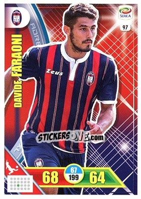 Sticker Davide Faraoni - Calciatori 2017-2018. Adrenalyn XL n. 97 - Panini