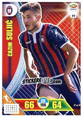 Sticker Cazim Suljic - Calciatori 2017-2018. Adrenalyn XL n. 99 - Panini