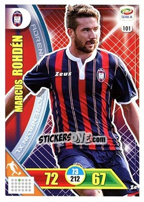 Sticker Marcus Rohdén - Calciatori 2017-2018. Adrenalyn XL n. 101 - Panini