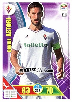 Sticker Davide Astori - Calciatori 2017-2018. Adrenalyn XL n. 111 - Panini
