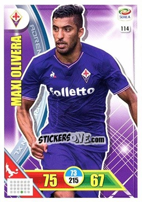 Figurina Maxi Olivera - Calciatori 2017-2018. Adrenalyn XL n. 114 - Panini