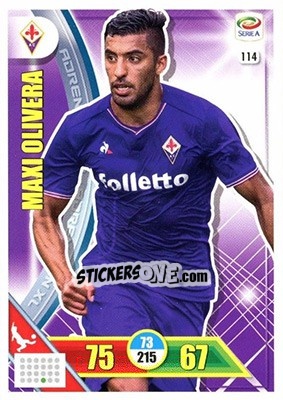 Figurina Maxi Olivera - Calciatori 2017-2018. Adrenalyn XL - Panini