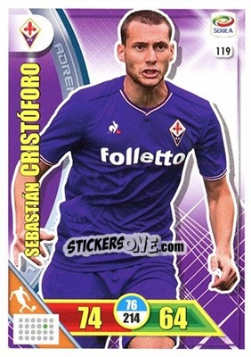 Sticker Sebastián Cristóforo - Calciatori 2017-2018. Adrenalyn XL n. 119 - Panini