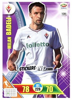 Sticker Milan Badelj - Calciatori 2017-2018. Adrenalyn XL n. 120 - Panini