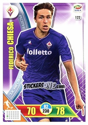 Sticker Federico Chiesa - Calciatori 2017-2018. Adrenalyn XL n. 122 - Panini