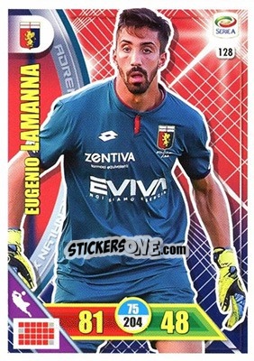 Sticker Eugenio Lamanna - Calciatori 2017-2018. Adrenalyn XL n. 128 - Panini