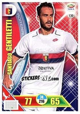 Sticker Santiago Gentiletti - Calciatori 2017-2018. Adrenalyn XL n. 130 - Panini