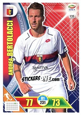 Sticker Andrea Bertolacci - Calciatori 2017-2018. Adrenalyn XL n. 135 - Panini