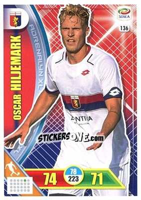 Sticker Oscar Hiljemark - Calciatori 2017-2018. Adrenalyn XL n. 136 - Panini