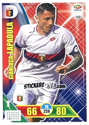 Sticker Gianluca Lapadula - Calciatori 2017-2018. Adrenalyn XL n. 143 - Panini