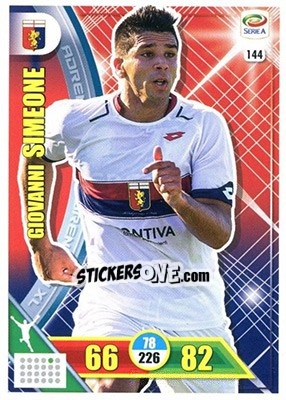 Figurina Giovanni Simeone - Calciatori 2017-2018. Adrenalyn XL - Panini